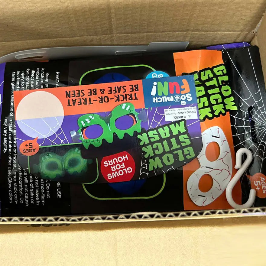 Glow in The Dark Halloween Mask and Glowstick - 6 Pieces Per Pack 24776 KIPP BROTHERS