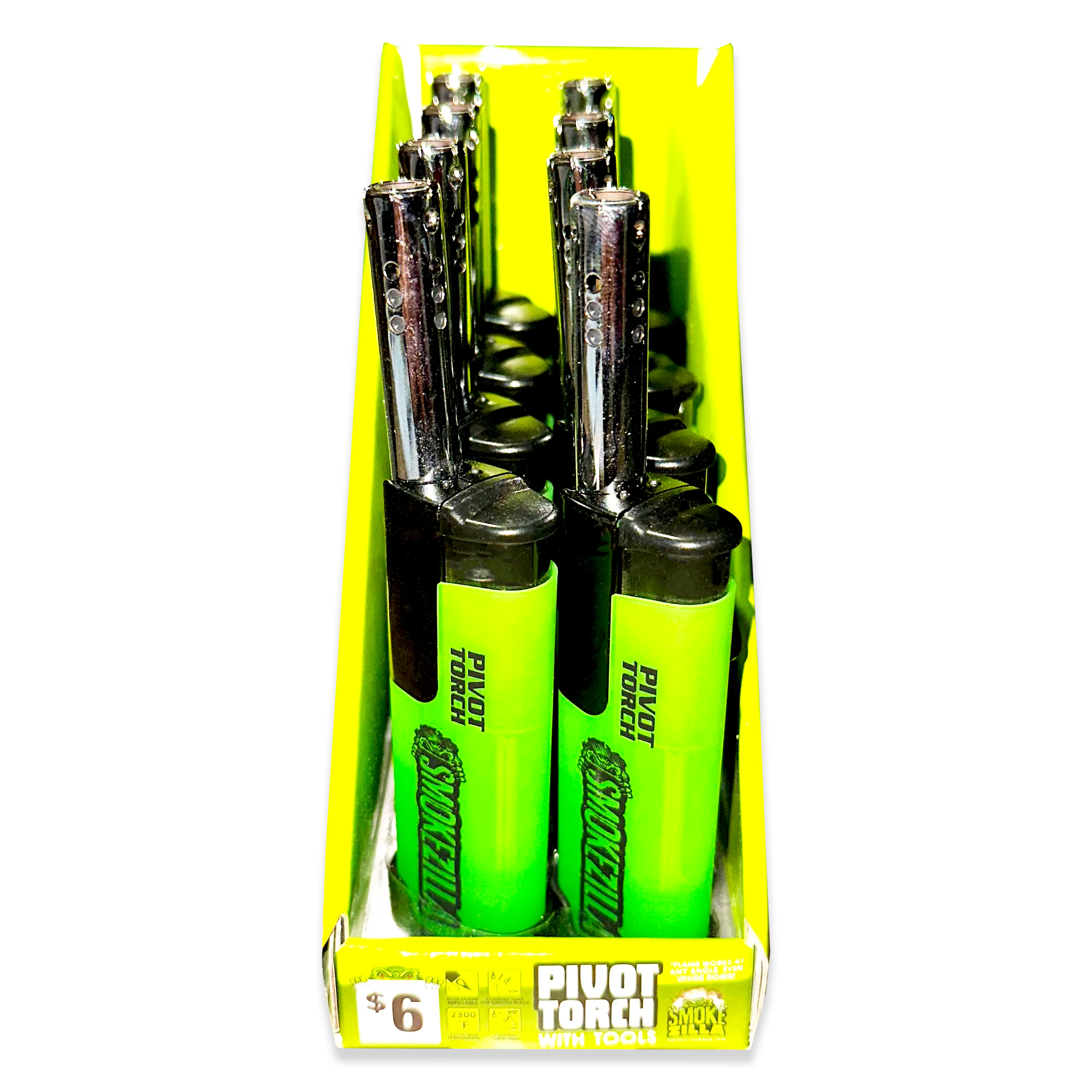 Pivot Head Torch Lighter with Tools - 8 Pieces Per Retail Ready Display 41487 SMOKEZILLA