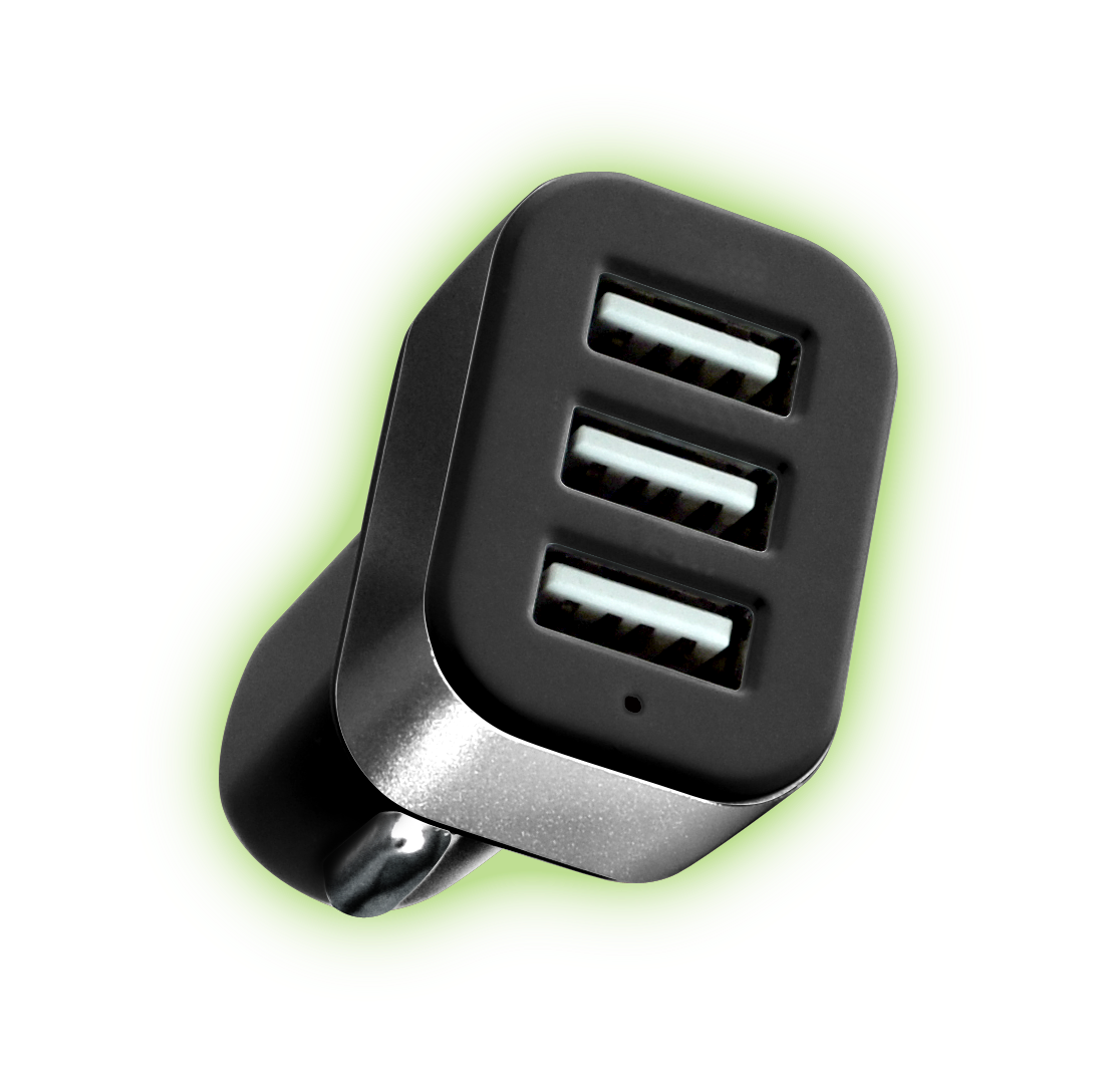 Car Charger Elite 3 Port USB 3.1 Amp - 2 Pieces Per Pack 20761 GADGET GEAR