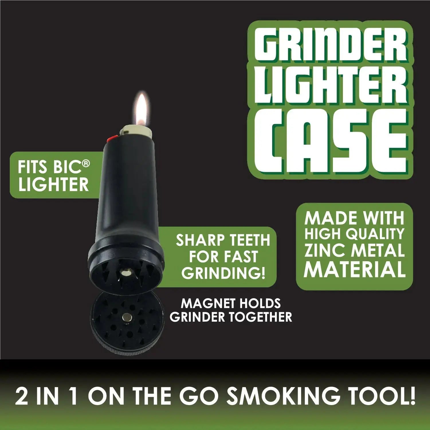 Metal Grinder Lighter Case - 3 Pieces Per Pack 41797 NOVELTY INC