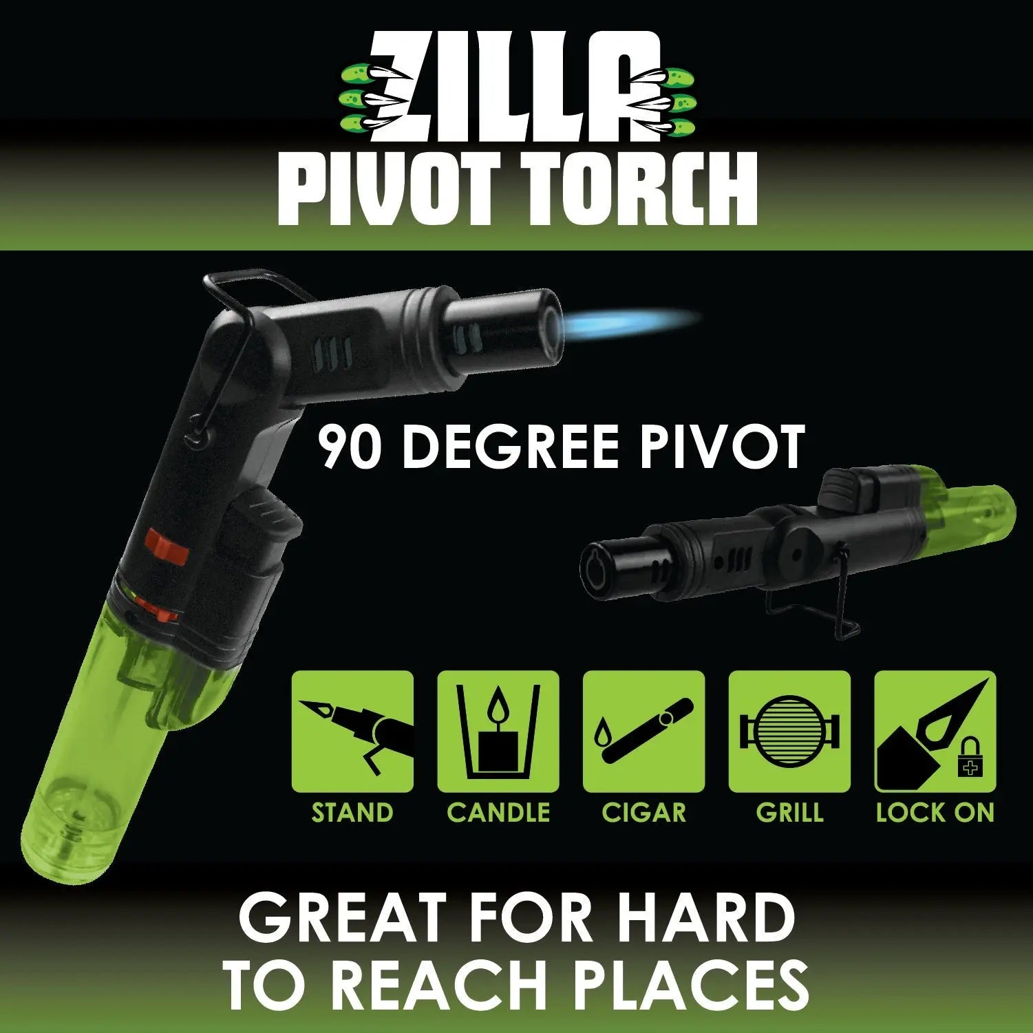 Pivot Head Torch Stick Lighter - 12 Pieces Per Retail Ready Display 23026 SMOKEZILLA
