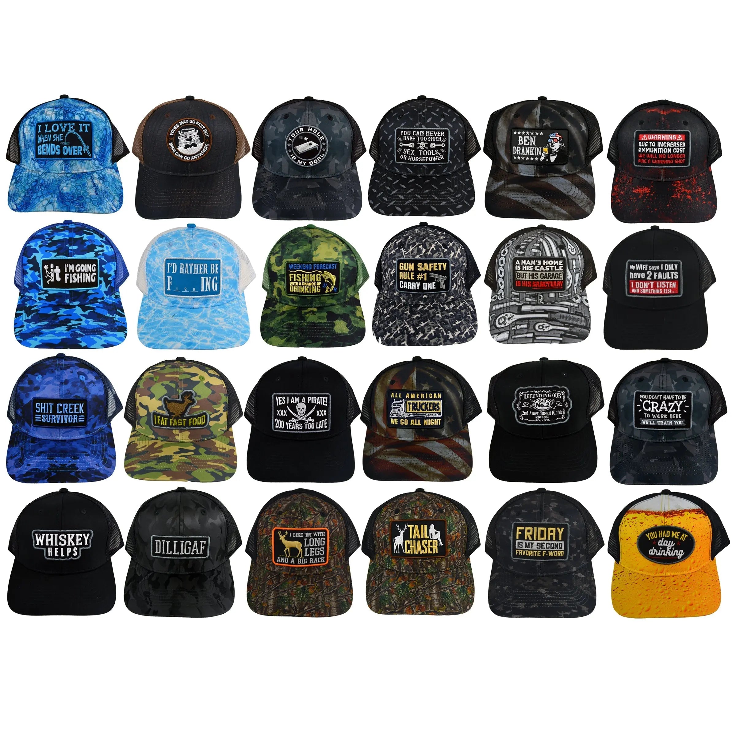 Trucker Hat Assortment Refill Kit - 24 Pieces Per Pack 23219L NOVELTY INC
