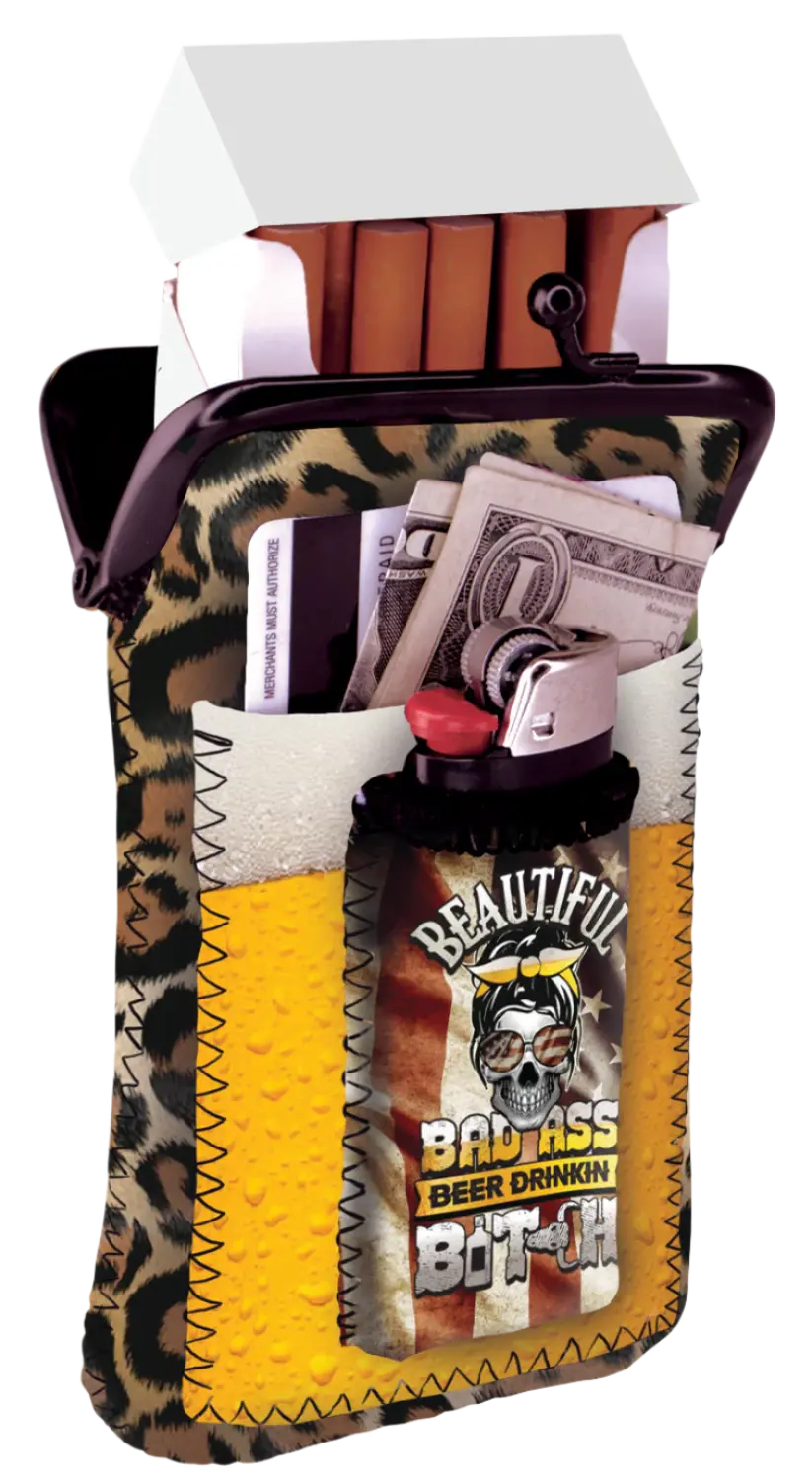 Neoprene Cigarette Pouch with Pocket - 8 Pieces Per Retail Ready Display 23261 SMOKEZILLA