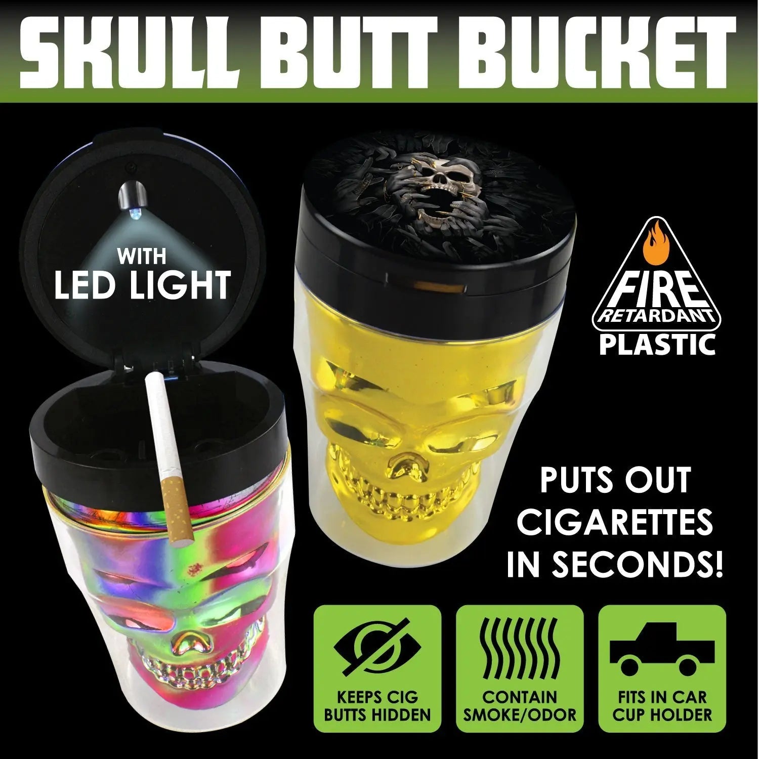 Skull Butt Bucket Ashtray - 6 Pieces Per Pack 23301AZ SMOKEZILLA