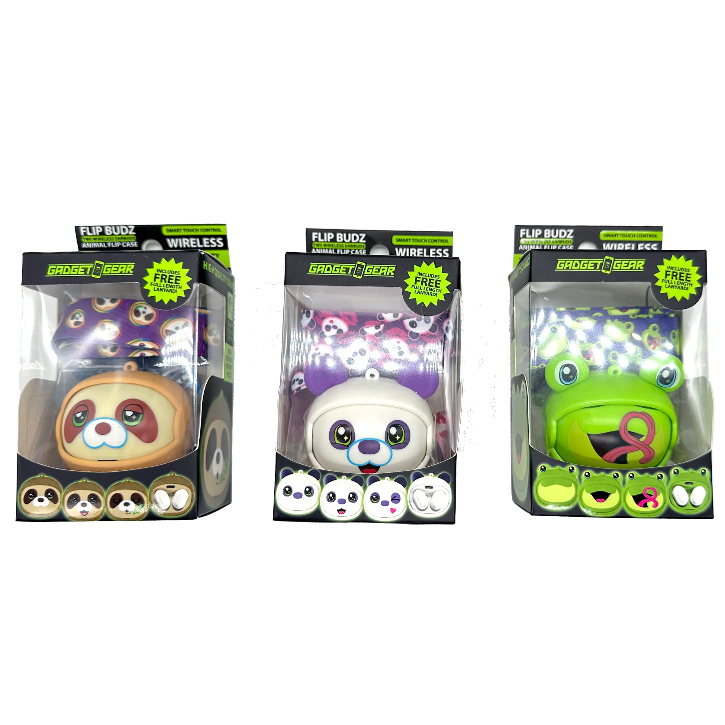 Wireless Earbuds Animal Themed with Case and Lanyard - 6 Pieces Per Retail Ready Display 23561 GADGET GEAR