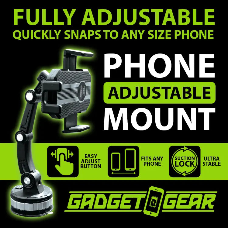 Adjustable Phone Mount with Suction Cup - 4 Pieces Per Retail Ready Display 23562 GADGET GEAR