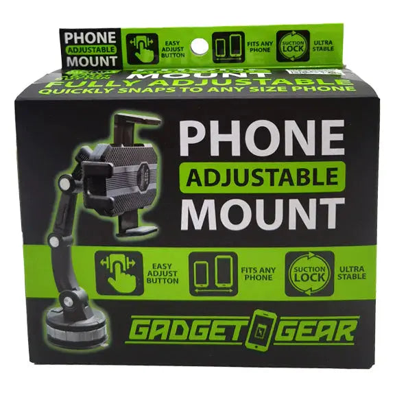 Adjustable Phone Mount with Suction Cup - 4 Pieces Per Retail Ready Display 23562 GADGET GEAR