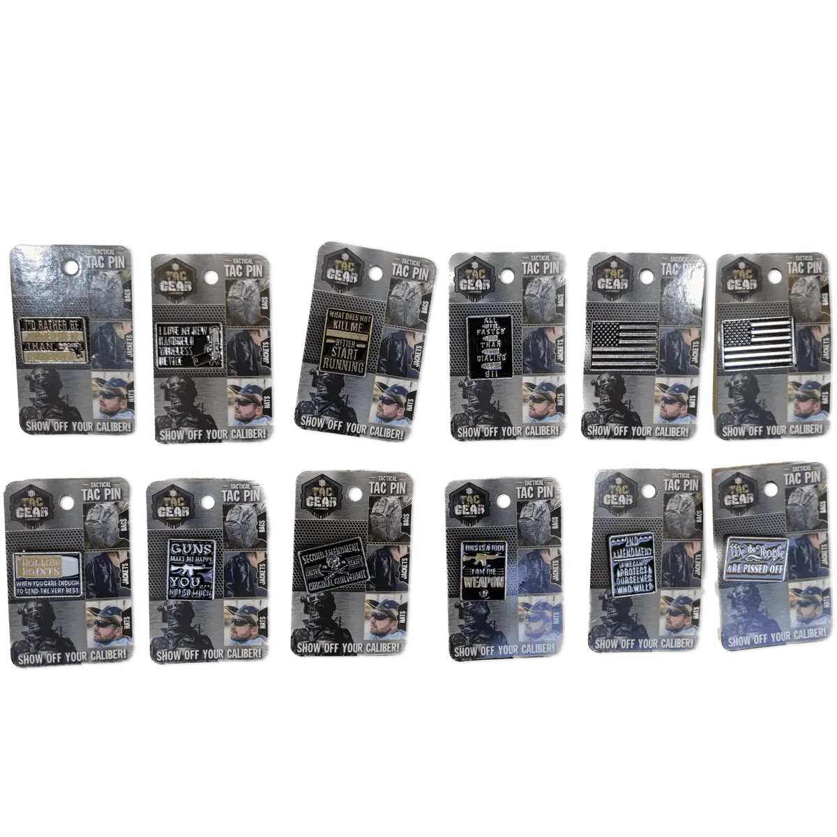 Patriotic Tac Gear Hat and Insulated Cup Assortment Floor Display - 72 Pieces Per Retail Ready Display 88448 TAC GEAR