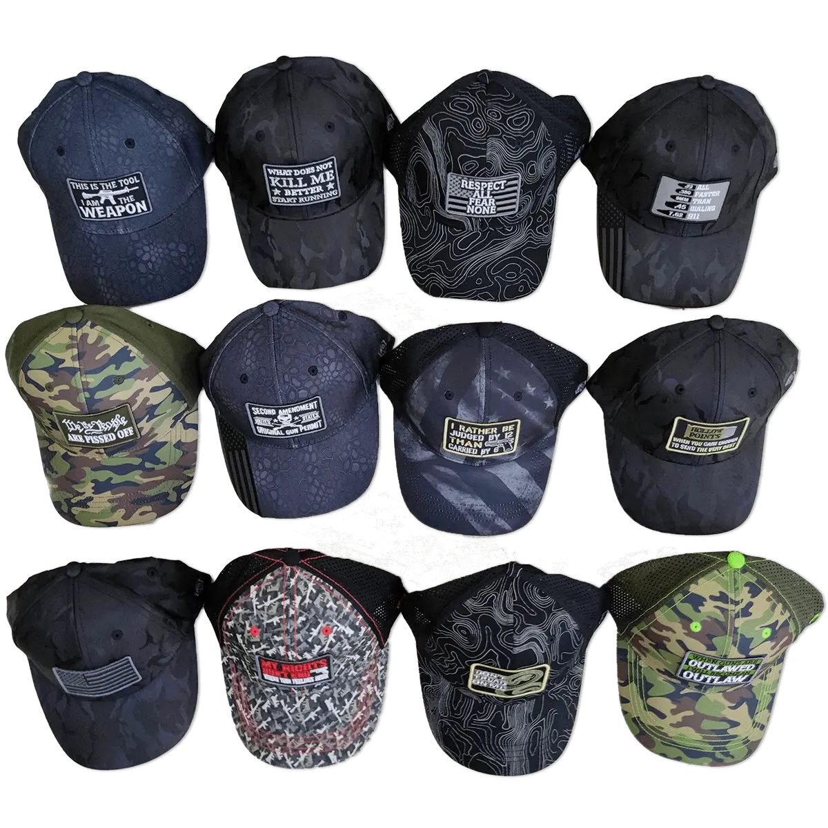 Patriotic Tac Gear Hat and Insulated Cup Assortment Floor Display - 72 Pieces Per Retail Ready Display 88448 TAC GEAR