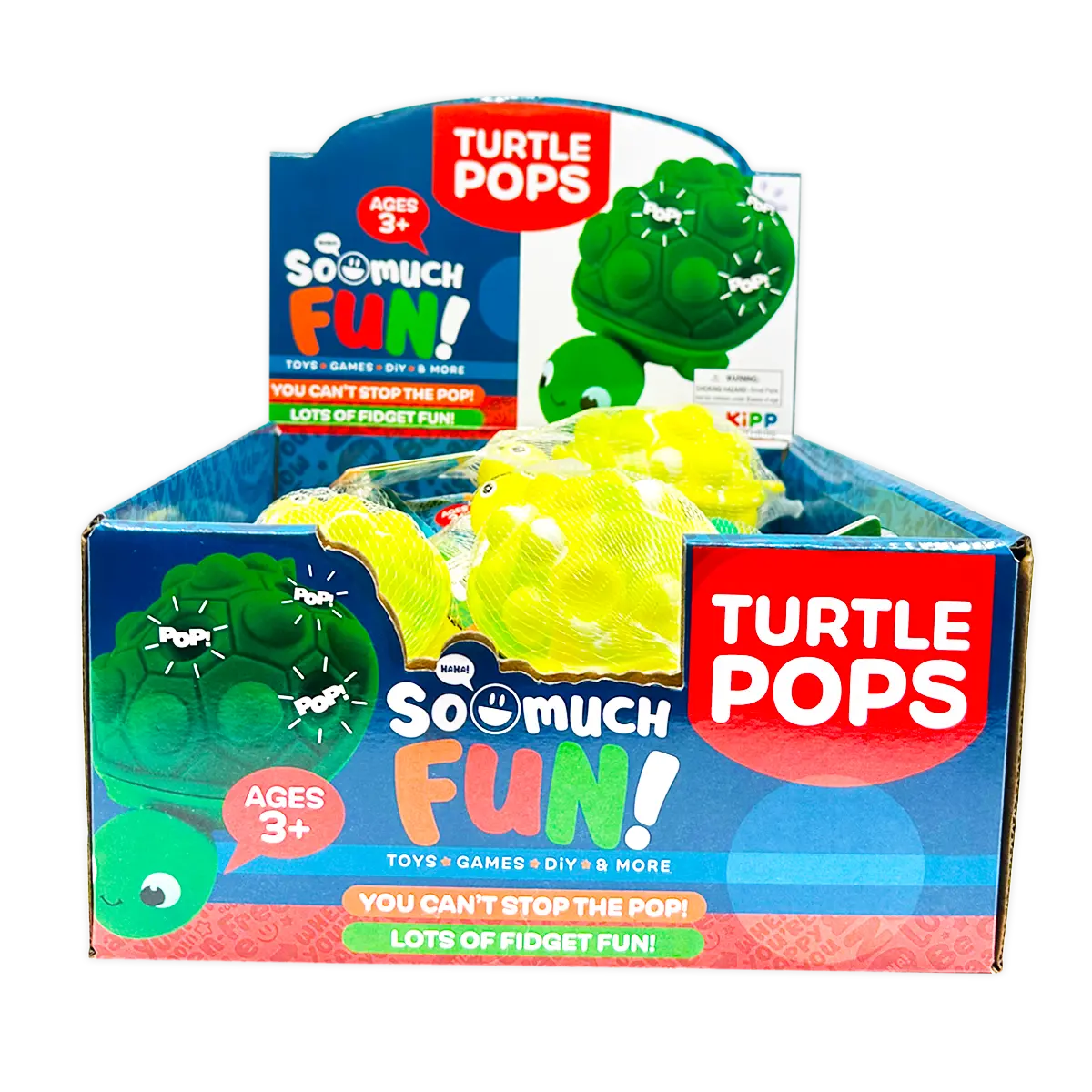 Fidget Pop Turtle Toy - 12 Pieces Per Retail Ready Display 23654 KIPP BROTHERS