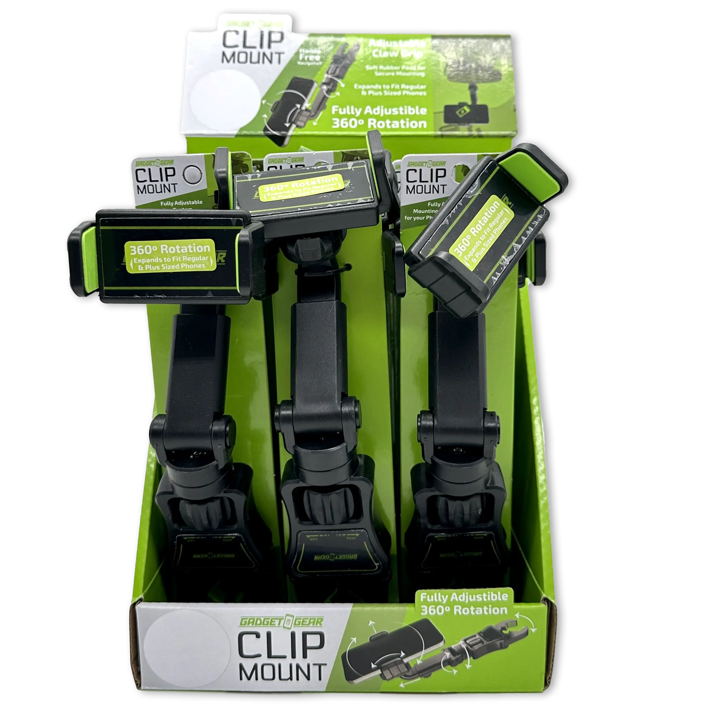 Phone Stand with Claw Clip Mount - 6 Pieces Per Retail Ready Display 23717 GADGET GEAR