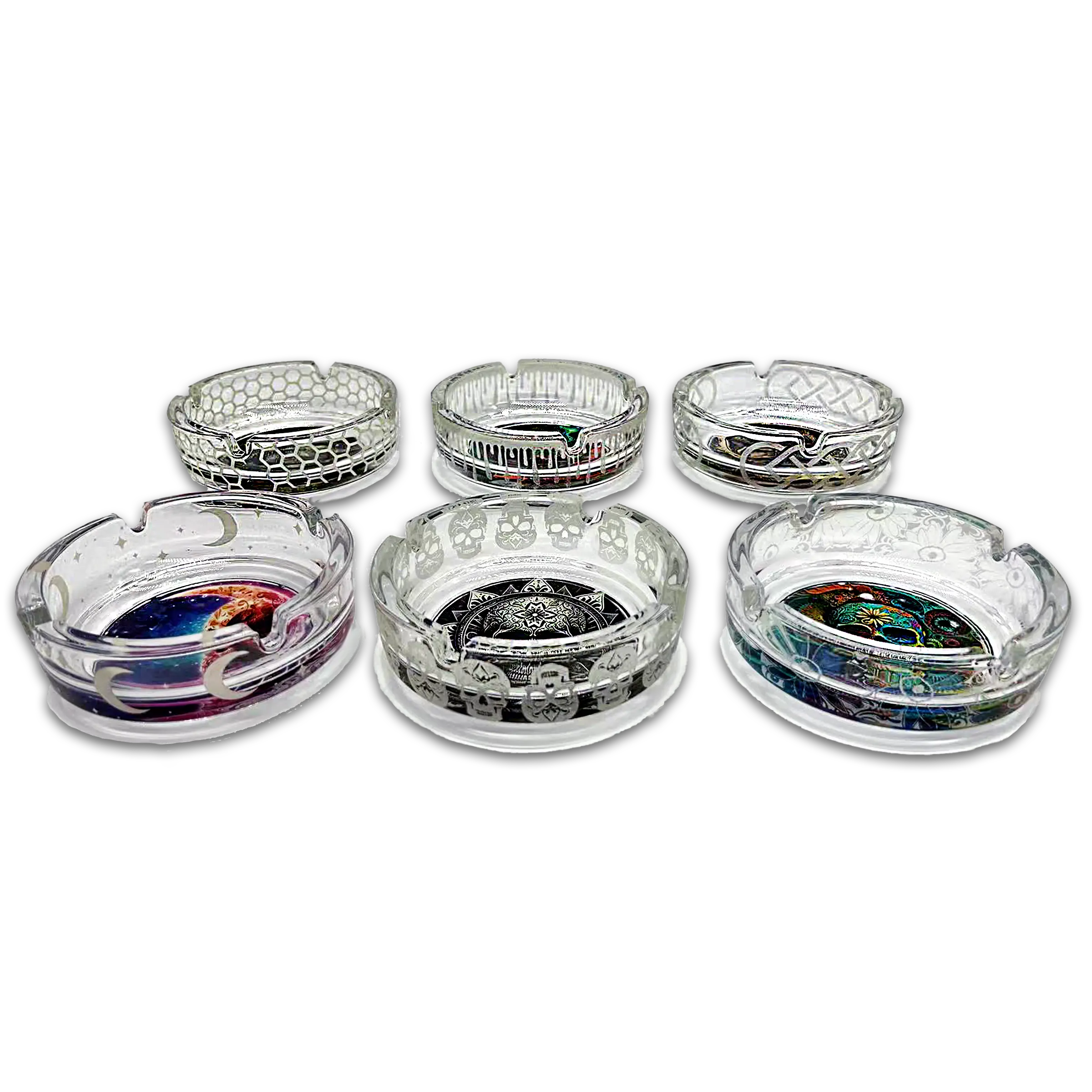 Glow in The Dark Glass Ashtray - 6 Pieces Per Retail Ready Display 23719 SMOKEZILLA