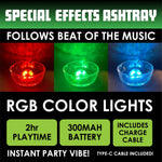 Light-Up Glass Ashtray with Multi-Color LED Lights - 6 Pieces Per Retail Ready Display 23744 SMOKEZILLA