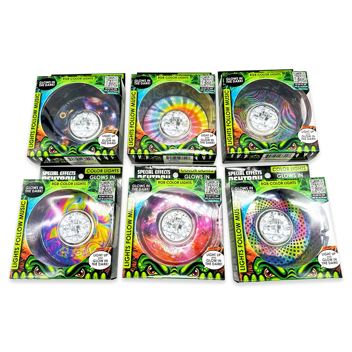 Light-Up Glass Ashtray with Multi-Color LED Lights - 6 Pieces Per Retail Ready Display 23744 SMOKEZILLA