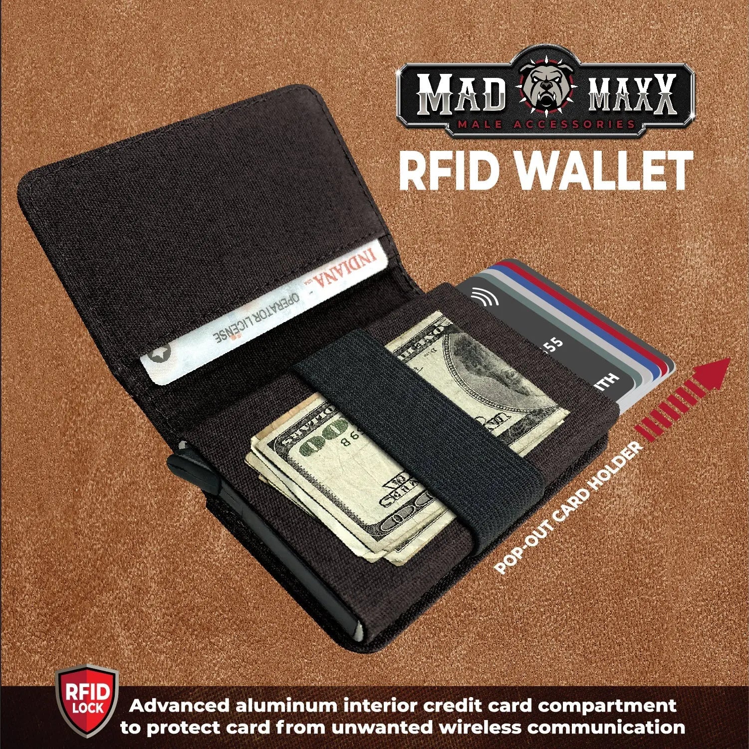 Canvas RFID Block Slim Wallet - 6 Pieces Per Retail Ready Display 23746 ROUGHNECK