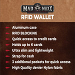 Canvas RFID Block Slim Wallet - 6 Pieces Per Retail Ready Display 23746 ROUGHNECK