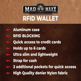 Canvas RFID Block Slim Wallet - 6 Pieces Per Retail Ready Display 23746 ROUGHNECK