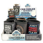 Neoprene Can and Bottle Cooler with Patch - 6 Per Retail Ready Display 23748 POLAR GEAR