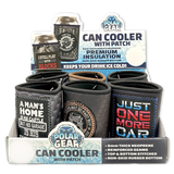 Neoprene Can and Bottle Cooler with Patch - 6 Per Retail Ready Display 23748 POLAR GEAR