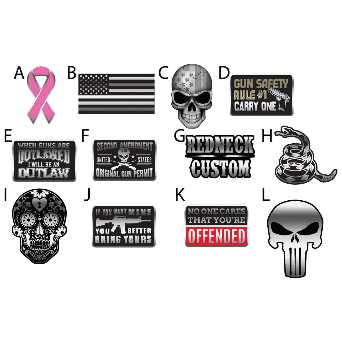 Patriotic Tac Gear Magnetic Metal Decal Stickers 12 Pieces Per Retail Ready Display 23757 TAC GEAR