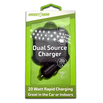 Car Charger and Wall Charger Combo Dual Port USB / USB-C 3.1 Amp - 6 Pieces Per Retail Ready Display 23764 GADGET GEAR