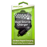 Car Charger and Wall Charger Combo Dual Port USB / USB-C 3.1 Amp - 6 Pieces Per Retail Ready Display 23764 GADGET GEAR