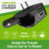 Car Charger and Wall Charger Combo Dual Port USB / USB-C 3.1 Amp - 6 Pieces Per Retail Ready Display 23764 GADGET GEAR