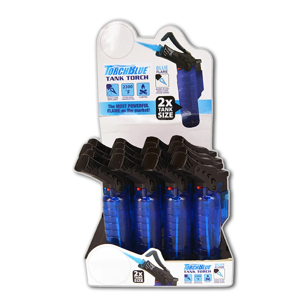 Large Tank XXL Torch Lighter - 16 Pieces Per Retail Ready Display 23814 TORCH BLUE