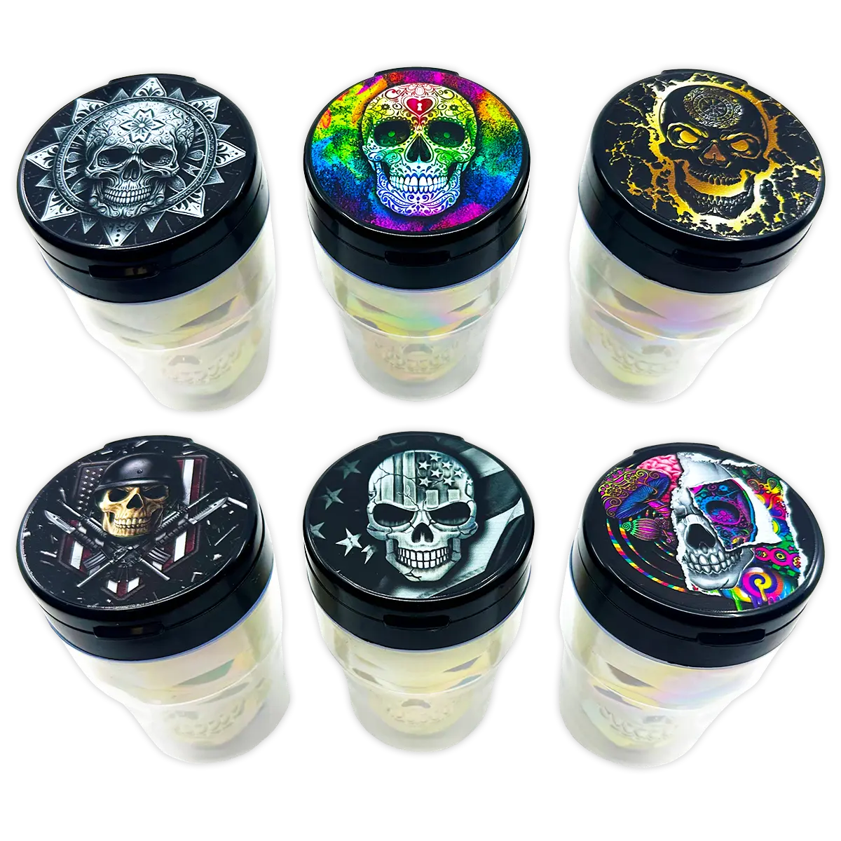 Printed Lid Light-Up Skull Butt Bucket Ashtray - 6 Pieces Per Retail Ready Display 23981 SMOKEZILLA