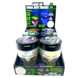 Printed Lid Light-Up Skull Butt Bucket Ashtray - 6 Pieces Per Retail Ready Display 23981 SMOKEZILLA