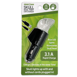 Car Charger Dual Port USB / USB-C LED Skull 3.1 Amp - 6 Pieces Per Pack 24001AZ GADGET GEAR
