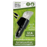Car Charger Dual Port USB / USB-C LED Skull 3.1 Amp - 6 Pieces Per Pack 24001AZ GADGET GEAR