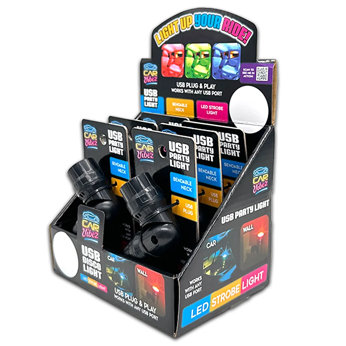 Mood Light USB Party Light - 6 Pieces Per Retail Ready Display 24061 CAR VIBEZ