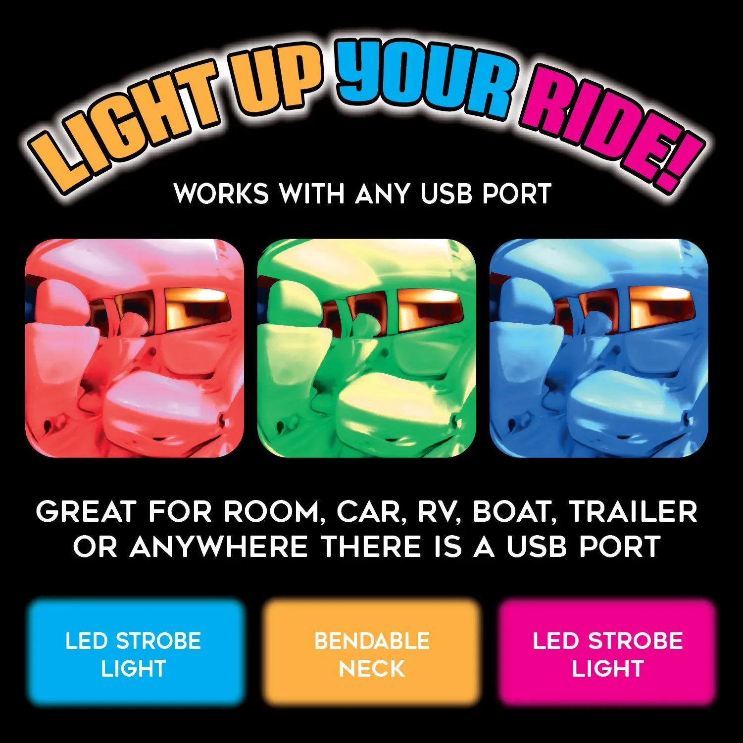 Mood Light USB Party Light - 6 Pieces Per Retail Ready Display 24061 CAR VIBEZ