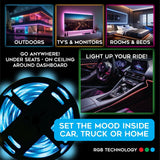 Mood Light Strip USB with Remote 16FT - 6 Pieces Per Pack 24338AZ CAR VIBEZ