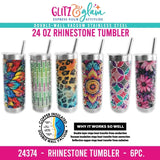 Insulated 24 Oz Rhinestone Tumbler Cup - 6 Pieces Per Retail Ready Display 24374 ROUGHNECK