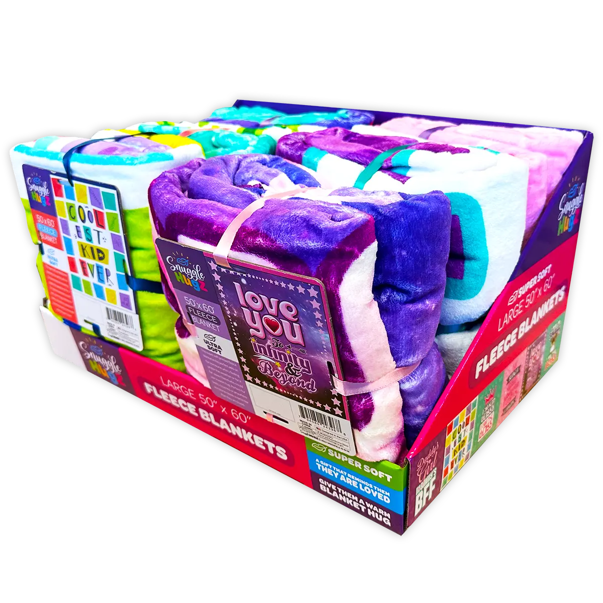 Wholesale Kids Printed Blankets - 6 Pieces Per Display 24396 KIPP BROTHERS