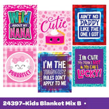 Kids Printed Blankets - 6 Pieces Per Retail Ready Display 24397 KIPP BROTHERS