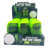 Glow In The Dark Flip Top Torch Lighter - 15 Pieces Per Retail Ready Display 24448 SMOKEZILLA