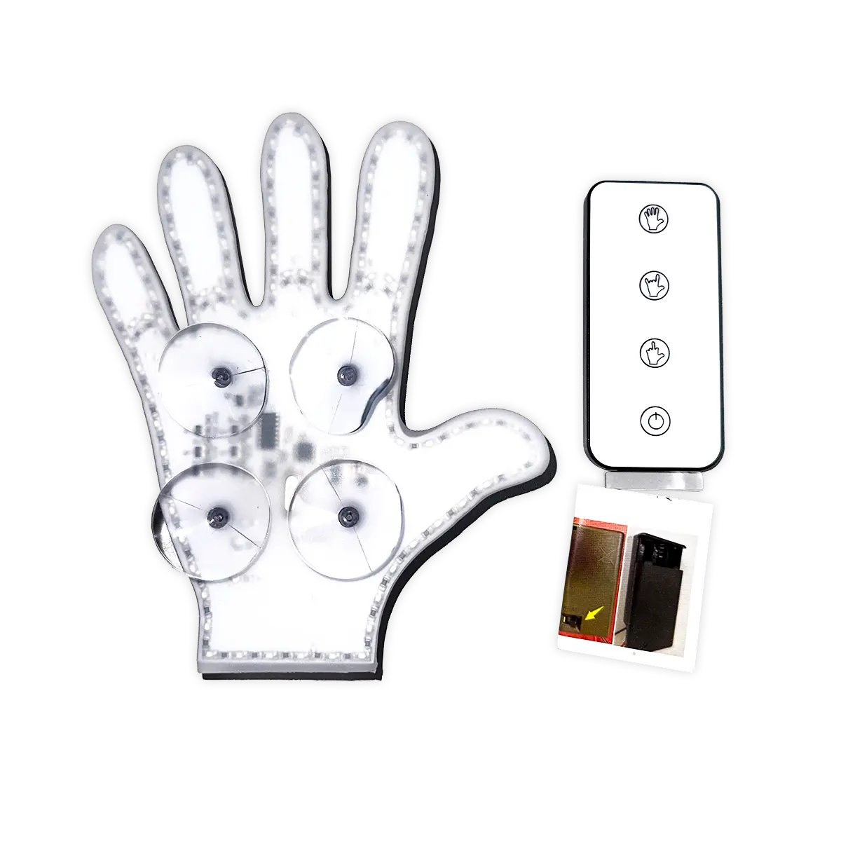 Hand Gesture Lighted Suction Cup Mount Sign with Remote - 6 Pieces Per Retail Ready Display 24454 CAR VIBEZ