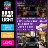 Hand Gesture Lighted Suction Cup Mount Sign with Remote - 6 Pieces Per Retail Ready Display 24454 CAR VIBEZ
