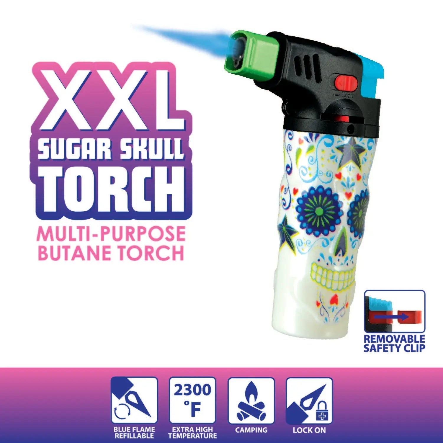 Molded Skull XXL Torch Lighter - 12 Pieces Per Retail Ready Display 24622 SMOKEZILLA