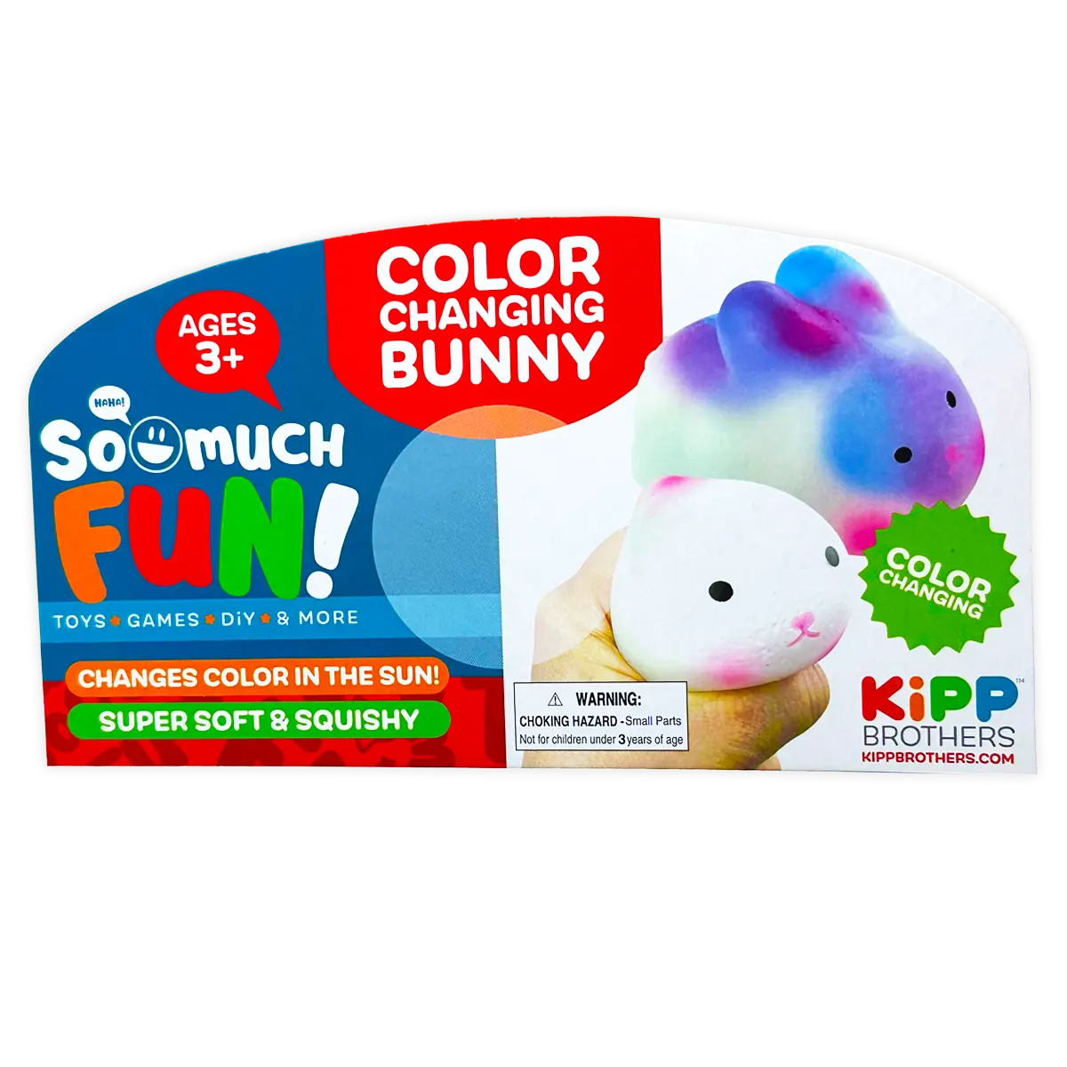 Squish and Squeeze Color Changing Bunny - 12 Pieces Per Retail Ready Display 24766 KIPP BROTHERS