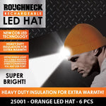 Roughneck LED Orange Hat 6 Pieces Per Retail Ready Display 25001 ROUGHNECK