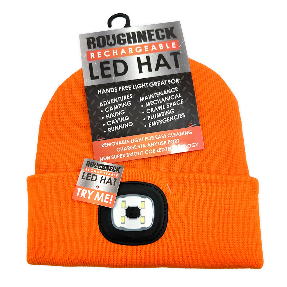 Roughneck LED Orange Hat 6 Pieces Per Retail Ready Display 25001 ROUGHNECK
