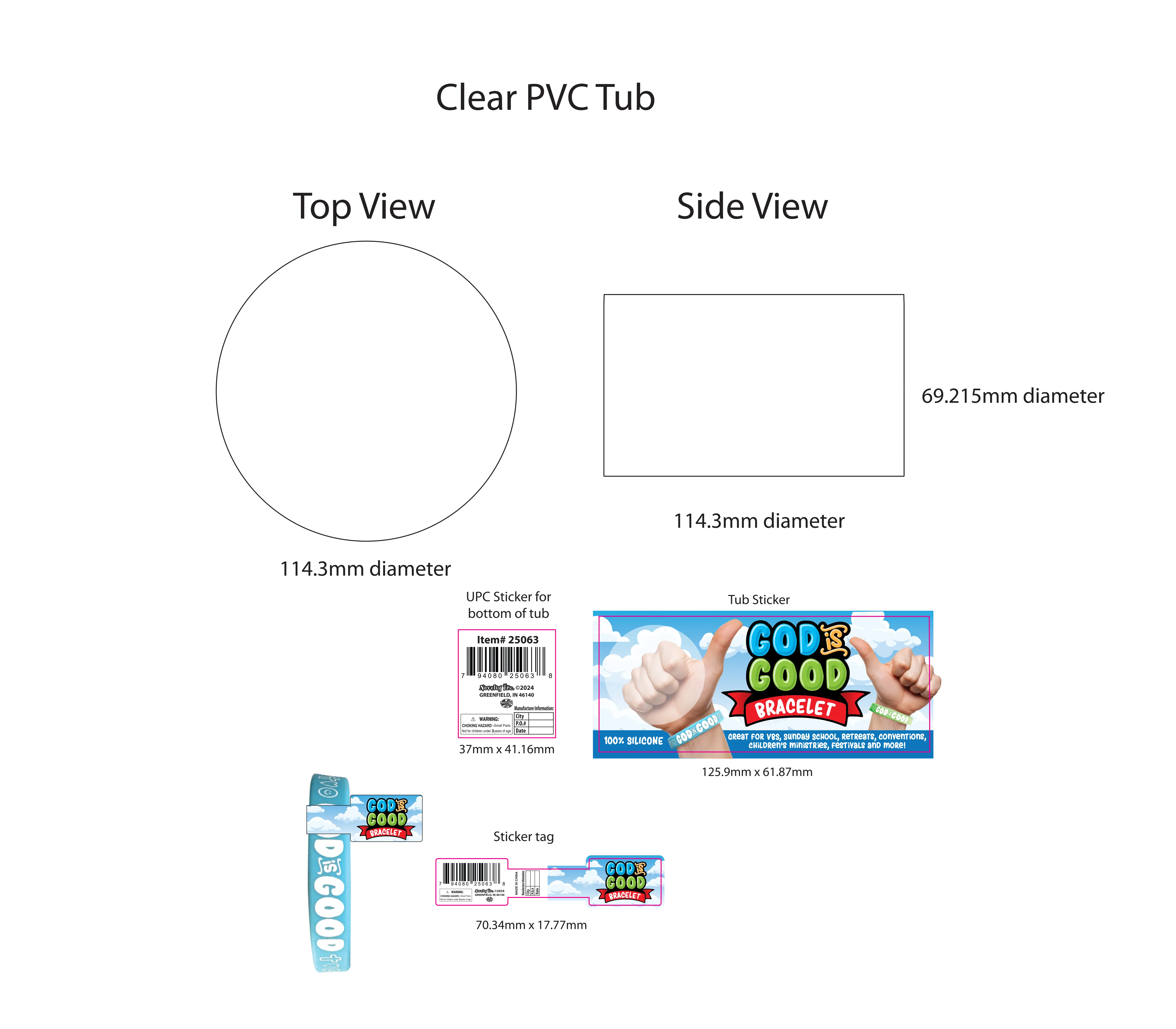 Silicone Wristband God Is Good - 12 Pieces Per Retail Ready Display 25063 KIPP BROTHERS