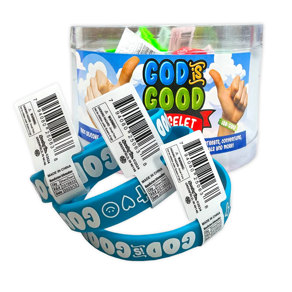 Silicone Wristband God Is Good - 12 Pieces Per Retail Ready Display 25063 KIPP BROTHERS