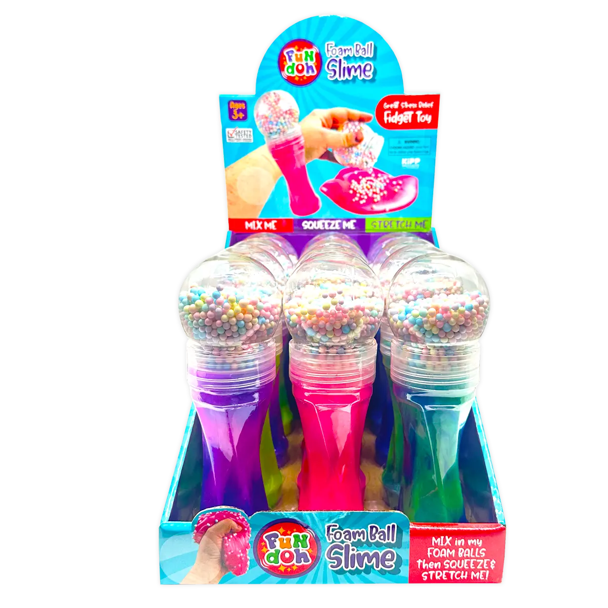 Fun Doh Foam Ball Slime - 12 Pieces Per Retail Ready Display 25066 KIPP BROTHERS