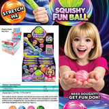 Fun Doh Squish and Squeeze Slow Release Squishy Fun Ball Toy - 12 Pieces Per Retail Ready Display 25084