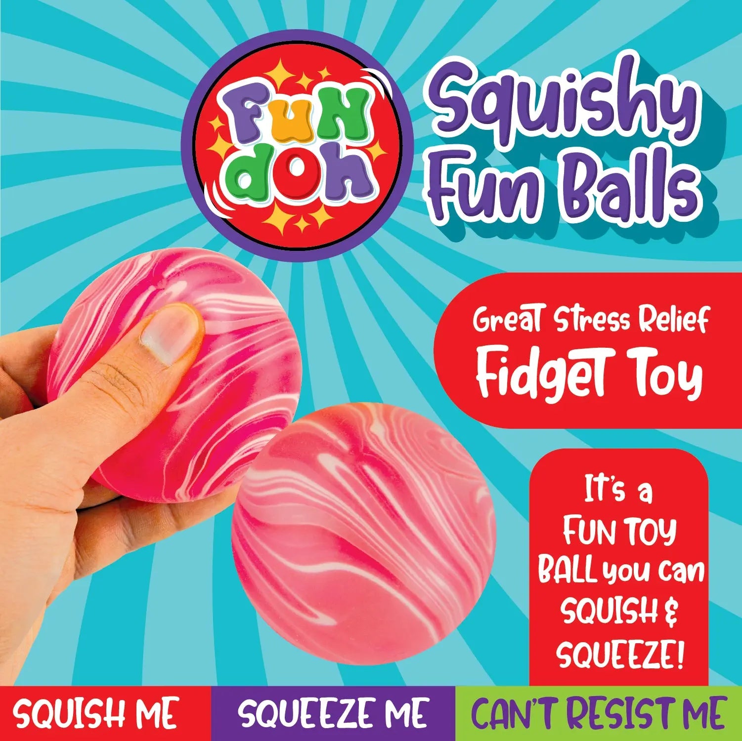Squish and Squeeze Ball Toy - 12 Pieces Per Retail Ready Display 25084 KIPP BROTHERS